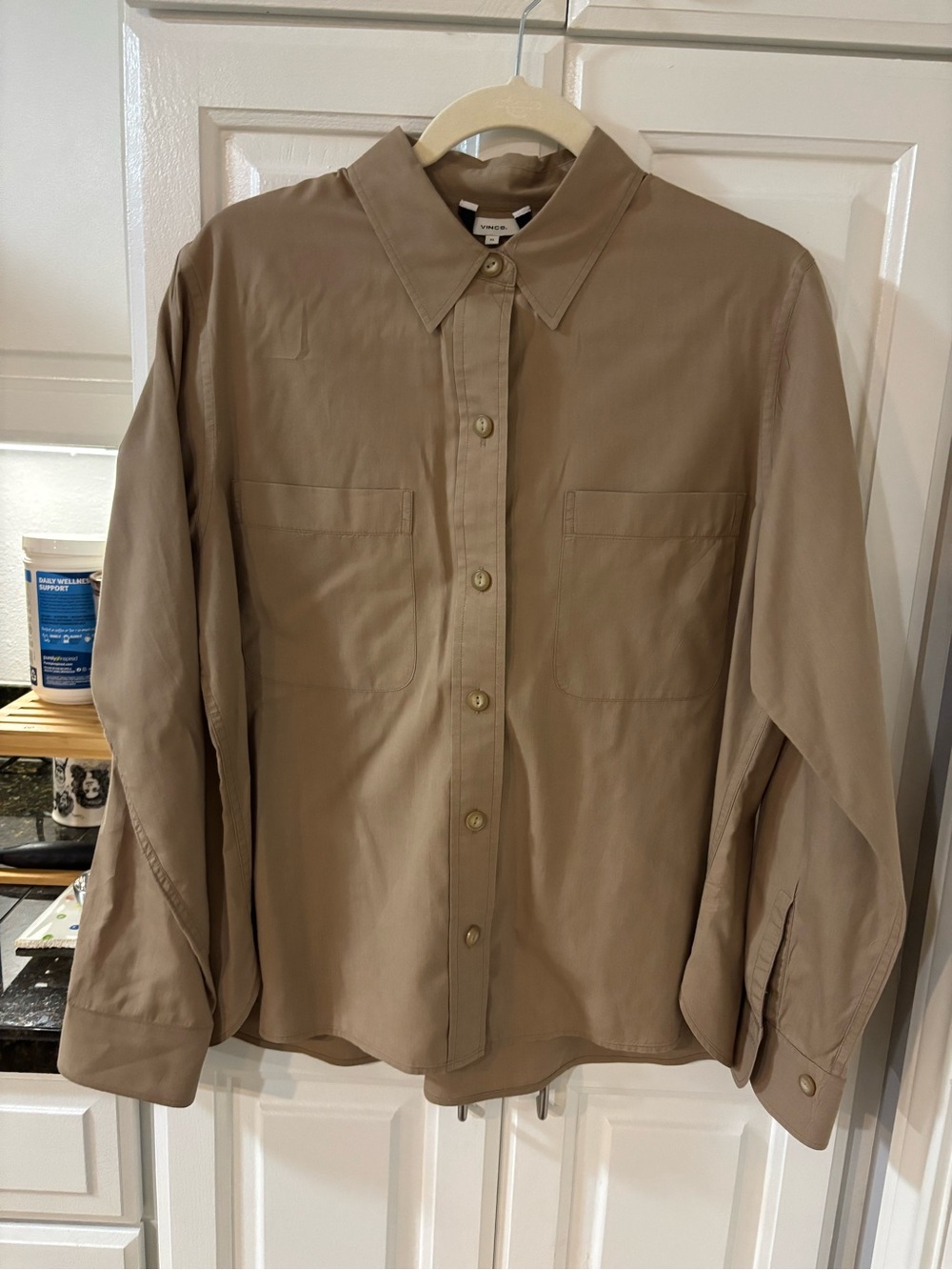 Vince Beige Button-Front Shirt